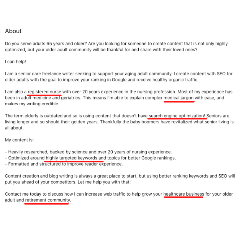 LinkedIn optimization guide secondary keywords in summary